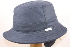 Hatland Thim Windstopper Wol Mix Bucket Met Oorkleppen Navy