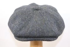 Hatland Ballonpet Whisk Wool Fishbone BLACK NAVY -Hoeden Winkel 1526370567