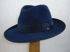 Panizza Fedora Napoli Premium Wolvilt Navy -Hoeden Winkel 1588857534