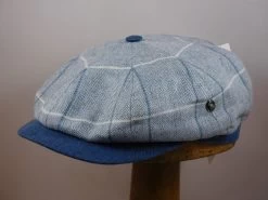 City Sport Newsboy Cap Zijde-Linnen Lichtblauw