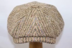 Stetson Hatteras Newsboy Virgin Wool Herringbone Brown -Hoeden Winkel 1649567053