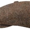 Stetson Hatteras Newsboy Harris Tweed Grijs Oker