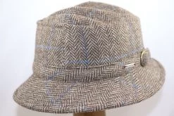 Alfonso D Este Globetrotter Visgraat BRUIN Streep Blauw