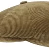 Stetson Hatteras Newsboy Cap Corduroy Cotton Camelbeige -Hoeden Winkel 1713540774