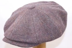 Stetson Hatteras Newsboy Cap Herringbone Crimson Violet -Hoeden Winkel 1714564594