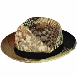 Bailey Giger Fedora Panama Brown Plaid