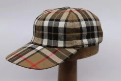 City Sport Winter Baseball Cap Tartan Camel Zwart