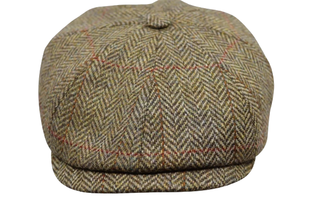 Alfonso D Este Newsboy Cap Model Kyoto Wol Visgraat Beige Groen 4 Alfonso D Este Newsboy Cap Model Kyoto Wol Visgraat Beige Groen - Afbeelding 2