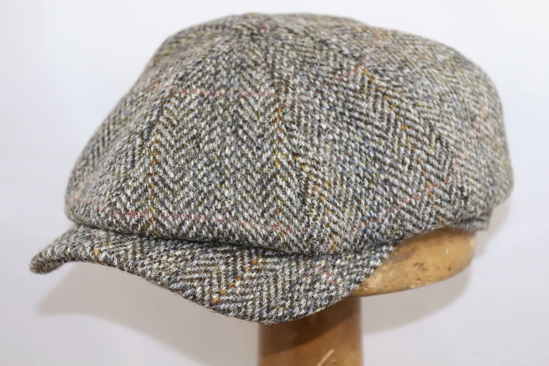 Wigens Newsboy Classic Cap Harris Tweed Grey 4 Wigens Newsboy Classic Cap Harris Tweed Grey - Afbeelding 2