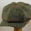 Wigens Newsboy Classic Cap Harris Tweed Houndstooth Green -Hoeden Winkel 1792403334