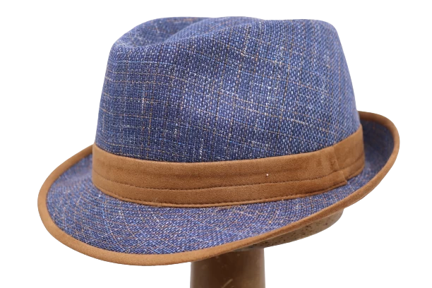 Jos Van Dijck Trilby Blauw Contrast Bruin 4 Jos Van Dijck Trilby Blauw Contrast Bruin - Afbeelding 2