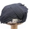 RARE VINTAGE Turban Organza Black 2 RARE VINTAGE Turban Organza Black -Hoeden Winkel 1796425245