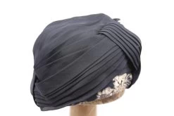 RARE VINTAGE Turban Organza Black -Hoeden Winkel 1796425248