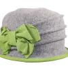 Bedacht Cloche Softvilt Lichtgrijs Contrast Lime