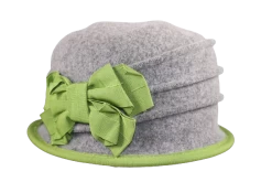 Bedacht Cloche Softvilt Lichtgrijs Contrast Lime