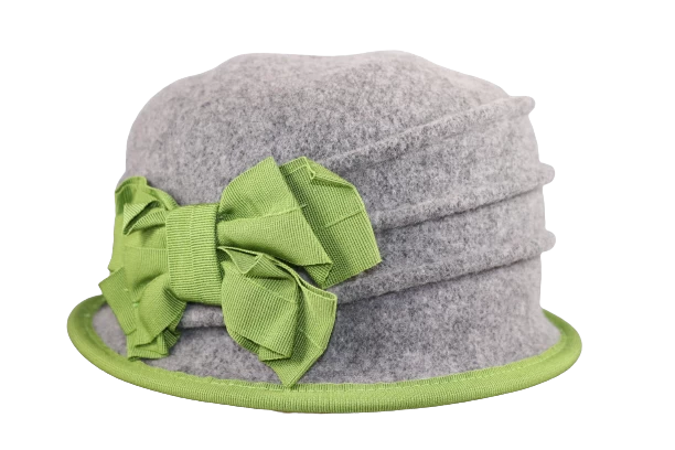 Bedacht Cloche Softvilt Lichtgrijs Contrast Lime 3 Bedacht Cloche Softvilt Lichtgrijs Contrast Lime