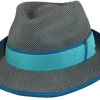 Bedacht Wolvilt Trilby Visgraat Grijs Petrol -Hoeden Winkel 1799524542