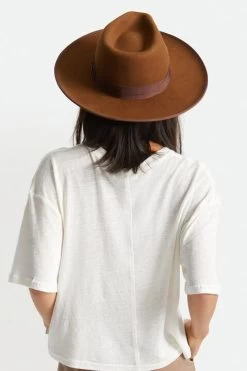Brixton Reno Fedora Coffee -Hoeden Winkel 1802599188