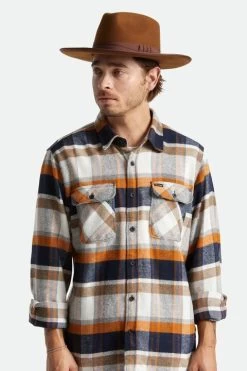 Brixton Reno Fedora Coffee -Hoeden Winkel 1802599191