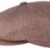 Stetson Hatteras Newsboy Cap Silk Visgraat Bordeaux -Hoeden Winkel 1804036014