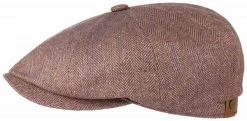 Stetson Hatteras Newsboy Cap Silk Visgraat Bordeaux