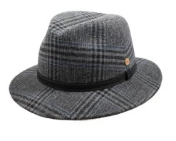 Mayser Hugo Wol Tweed Ruit GRIJS