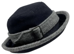 Bronte Clochehoed Bessa Wol Zwart Grijs -Hoeden Winkel 1808844906