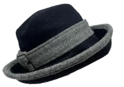 Bronte Clochehoed Bessa Wol Zwart Grijs -Hoeden Winkel 1808844909