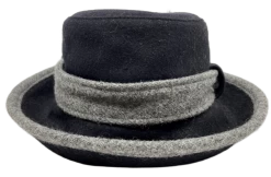 Bronte Clochehoed Bessa Wol Zwart Grijs -Hoeden Winkel 1808844915