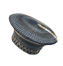 Isicholo Traditional Zulu Matron Hat Black White And Beige