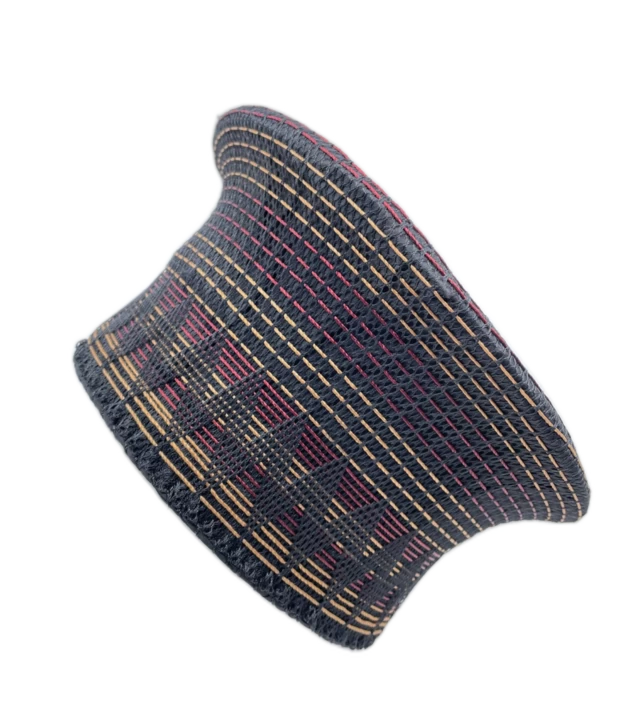 Isicholo Traditional Zulu Matron Hat Black Bordeaux And Beige 4 Isicholo Traditional Zulu Matron Hat Black Bordeaux And Beige - Afbeelding 2