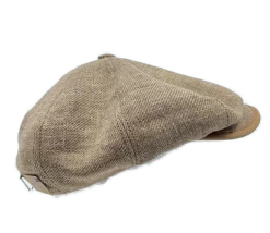 Stetson 8 Panel Newsboy Cap Linen And Leather Brown 8 Stetson 8 Panel Newsboy Cap Linen And Leather Brown -Hoeden Winkel 1811227851