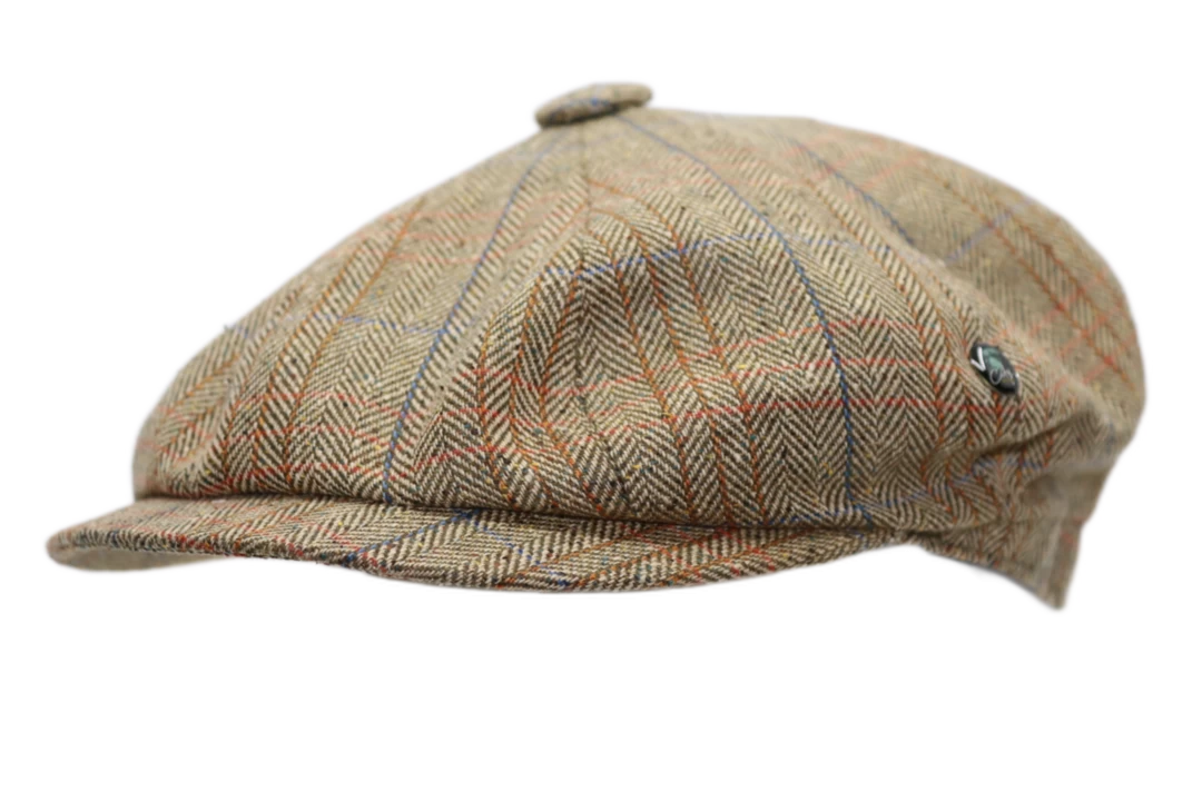 City Sport Ballonpet Zijde Visgraat Beige En Blauw 4 City Sport Ballonpet Zijde Visgraat Beige En Blauw - Afbeelding 2