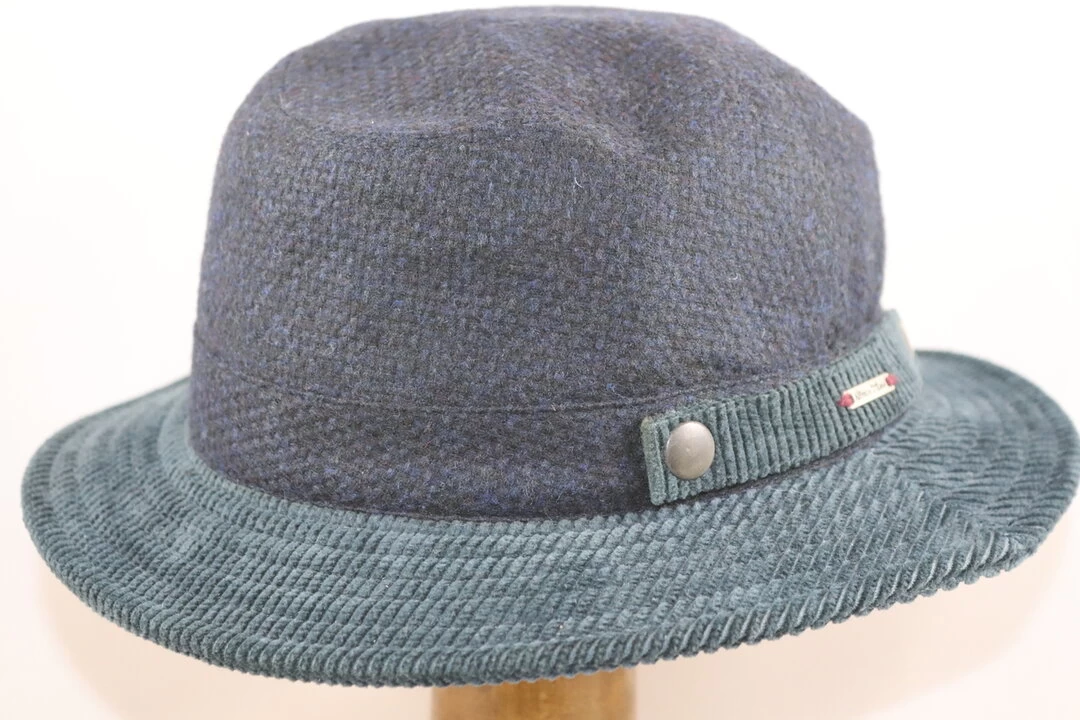 Alfonso D Este Adriatico Tweedhoed Bucket NAVY 4 Alfonso D Este Adriatico Tweedhoed Bucket NAVY - Afbeelding 2