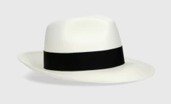 Borsalino Panama Classic Fino Wide Brim White And Black -Hoeden Winkel 1841317452