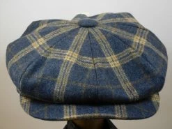 City Sport Gatsby Newsboy Kasjmier Wol Donkerblauw Ruit -Hoeden Winkel 1845058758