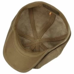Stetson Hatteras Newsboy Cap Calf Leather Brown Beige -Hoeden Winkel 1864790598