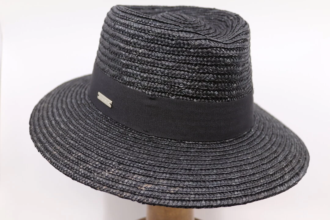Seeberger Fedora Bandstro BLACK 4 Seeberger Fedora Bandstro BLACK - Afbeelding 2