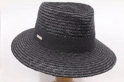Seeberger Fedora Bandstro BLACK 9 Seeberger Fedora Bandstro BLACK -Hoeden Winkel 1868742990