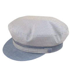 Portaluri Schipperspet Katoenmix Gestreept Lichtblauw