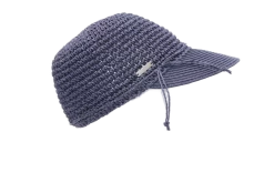 Seeberger Visor Cap Crochet Papierstro Swallow Blue -Hoeden Winkel 1872707316