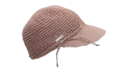 Seeberger Visor Cap Crochet Papierstro Powder Red -Hoeden Winkel 1872707568