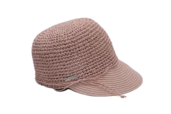 Seeberger Visor Cap Crochet Papierstro Powder Red -Hoeden Winkel 1872707571