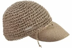 Seeberger Visor Cap Crochet Papierstro Taupe