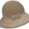 Seeberger Cloche Strik Papierstro Taupe -Hoeden Winkel 1874672619