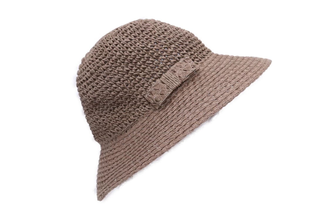 Seeberger Cloche Strik Papierstro Taupe 4 Seeberger Cloche Strik Papierstro Taupe - Afbeelding 2