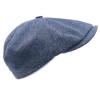 Alfonso Deste Newsboy Cap Kioto Zijde Visgraat Jeansblauw -Hoeden Winkel 1874674245