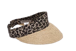 Hatland Olinka Zonneklep Organic Raffia En Katoen Leopard