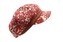 Alfonso Deste Ballonpet Berrettone Viscose Floral Rood