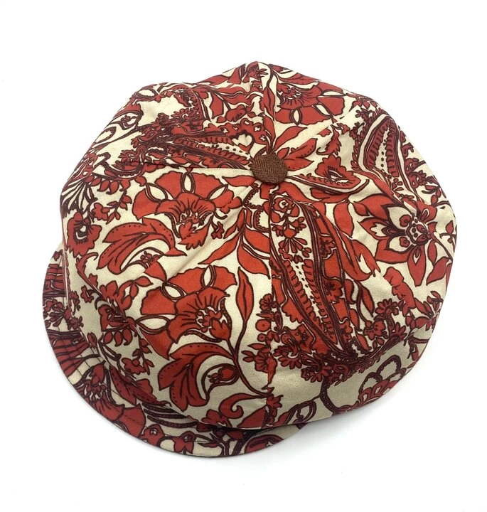 Alfonso Deste Ballonpet Berrettone Viscose Floral Rood 4 Alfonso Deste Ballonpet Berrettone Viscose Floral Rood - Afbeelding 2